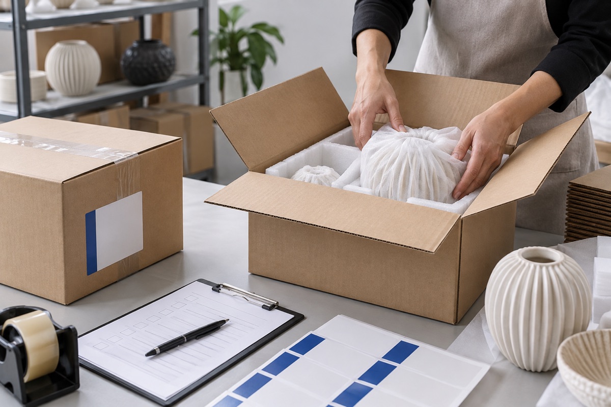 Illustrative protective packaging for export